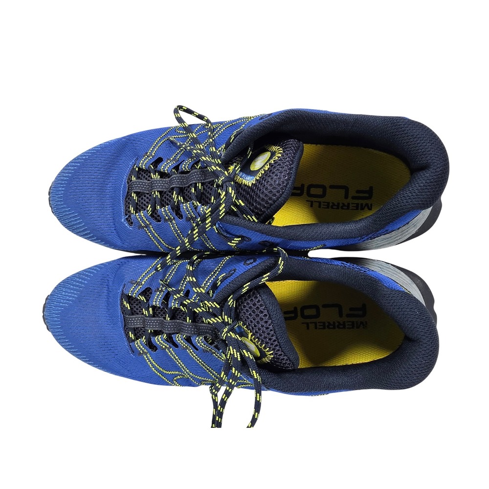 Merrell Moab Flight Mens Trail Running Shoes Blue Yellow J066747 Size 11.5 - Picture 4 of 7